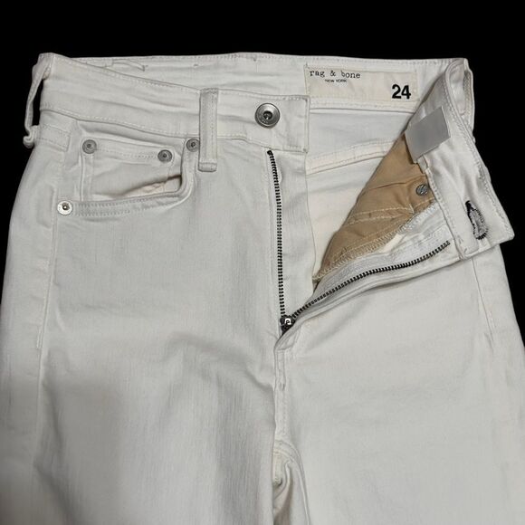 rag & bone Nina High Rise Ankle Skinny Jeans White Size 24 - Picture 7 of 14